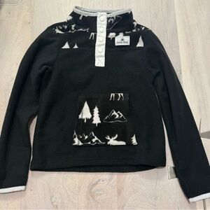 Cozy Black Sunday River Fleece Kids Top (size xs or 5T-6)